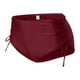 thumbnail image 3 of Gibobby Traje De Baño Mujer Bikini de playa arrugado para mujer, pantalones cortos de baño, lados fruncidos, pantalones inferiores para correr, cordón pa(Vino,G), 3 of 4