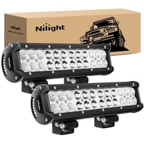 Nilight Led Light Bar 2Pcs 12Inch 72W 5040 LM Spot Flood ComboLed Off Road Lights Bright Driving Fog Boat Lights Led Work Light Bar for Trucks Pickup Golf Cart SUV ATV UTV 4x4 Van Camper