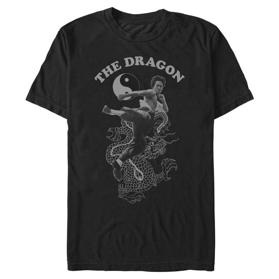 Mens Bruce Lee The Dragon Flying Kick T Shirt