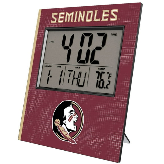 Keyscaper Florida State Seminoles Cross Hatch Digital Desk Clock