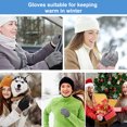 thumbnail image 5 of 2pcs panda half-finger flap woolen gloves half-finger flap plush knitted coldproof thickened - gray, 5 of 5