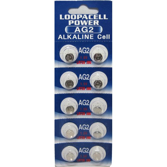LOOPACELL 10 Pack AG2 LR726 396 397 D396 D397 GP397 V396 Alkaline Button Cell Battery