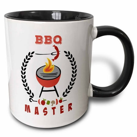 3dRose BBQ Master. Grill. Sausage. Grilling. Outdoor. Party time. - Two Tone Black Mug, (Best Way To Grill Sausage)