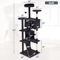 thumbnail image 3 of CL.HPAHKL 70in Cat Tree Tower, Multi-Level Cat Tower Furniture Activity Center with Platform Scratching Posts Stand House Condo and Toy, Cat Condos for Indoor Cats Activity Relaxing, Dark Gray, 3 of 7
