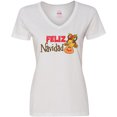 thumbnail image 3 of Inktastic Christmas Feliz Navidad with Cute Reindeer Women's V-Neck T-Shirt, 3 of 5