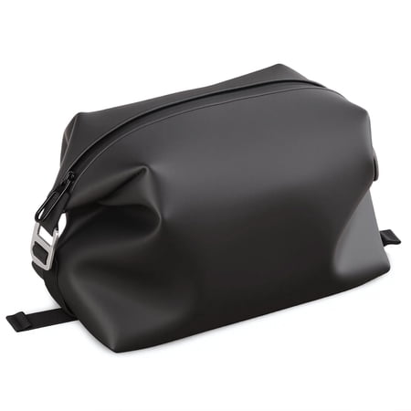 3l 6.5 Inch Silicone Toiletry Bag Waterproof Leakproof Travel Organizer Adjustable G-bucklepression Dopp Kit Foldable Makeup For Women & Men Black