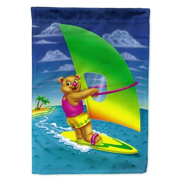 Carolines Treasures APH0416CHF Teddy Bear Sailing Flag Canvas House Size  Large multicolor