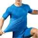 thumbnail image 2 of Tops para hombre, blusas y camisas de manga corta con cuello redondo para hombre, blusas deportivas de secado rápido de color liso para hombre, blusas de manga corta con cuello redondo para hombre, 2 of 9
