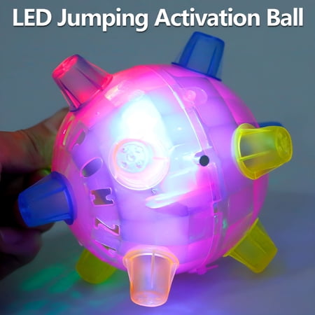 GARDVORA 2026 New Flashing Bouncing Vibrating Ball Plastic Safe Light Up Music Flashing Ball Toy Battery Powered for Kids Pets Outdoor Sports