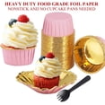 thumbnail image 4 of Cupcake Liners with Lids 50 Pack, 5oz Large Foil Cupcake Cups Muffin Tins,Disposable Baking Cups Muffin Liners Wrappers Holders for Wedding Valentine-Pink in gold, 4 of 4