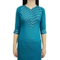 thumbnail image 5 of Atasi Turquoise Gotta Patti Work Rayon Straight Kurti Women's Casual Clothing - 16, 5 of 5