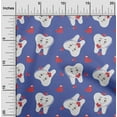 thumbnail image 2 of oneOone Viscose Chiffon Medium Blue Fabric Asian Kawaii Rabbit Sewing Material Print Fabric By The Yard 42 Inch Wide, 2 of 4