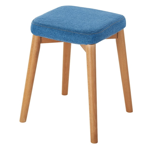 Maboto Wooden Stackable Stool Solid, Square Backless Bar Stool Covers