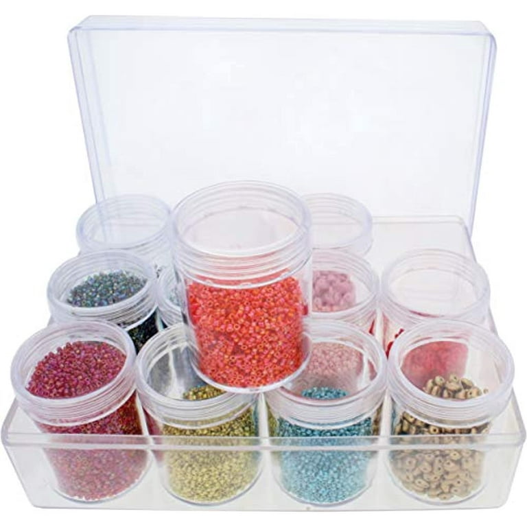 Clear 14-Compartment Flip Top Bead Organizer by Bead Landing™