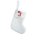 thumbnail image 3 of Xuniizn Personalized Christmas Stockings with Initials - Custom Embroidered Stocking Set, Luxury Velvet Xmas Stockings for Family, Holiday Christmas Decorations, White, New Model J, 3 of 6