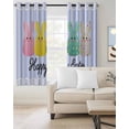 thumbnail image 2 of Easter Purple Striped Blackout Curtains for Bedroom Living Room Darkening Curtains 96 Inches Long Spring Colorful Bunny Polka Dot Window Curtain 2 Panels Set Window Treatment Grommet Drapes 52"x96", 2 of 9