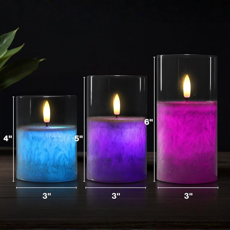 Lite Trends Flameless Candle Set – 3 RGB Color-Changing LED