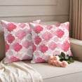 thumbnail image 2 of Pink Geometric Moroccan Outdoor Waterproof Pillow Covers, Abstract Art Pink Ombre Modern Decorative Square Throw Pillowcase Sofa Cushion Sham for Patio/Couch/Chair, 26"x26" 2 Pack, 2 of 8