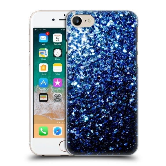 Head Case Designs Officially Licensed PLdesign Glitter Sparkles Dark Blue Hard Back Case Compatible with Apple iPhone 7 / 8 / SE 2020 & 2022