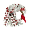 thumbnail image 1 of MesaSe Couronne de Noël Fête Famille Mur Fenêtre Intérieur Extérieur Décoration Cardinal Décoration de Noël, 1 of 11