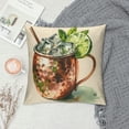 thumbnail image 2 of Summer Style Pillow Covers Green Lemon Slices with Ice in a Color Glass Decorative Throw Pillow Case  Linen Cushion Cover for Sofa  (Ice Cup-A), 2 of 5