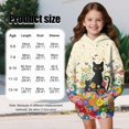 thumbnail image 7 of Psesaysky Girls' Hoodies Sweatshirts Black Cat Floral Print Long Sleeve Casual Lightweight Pullover Tops Hoodie Dress with Pockets for 5-6 Years, 7 of 7