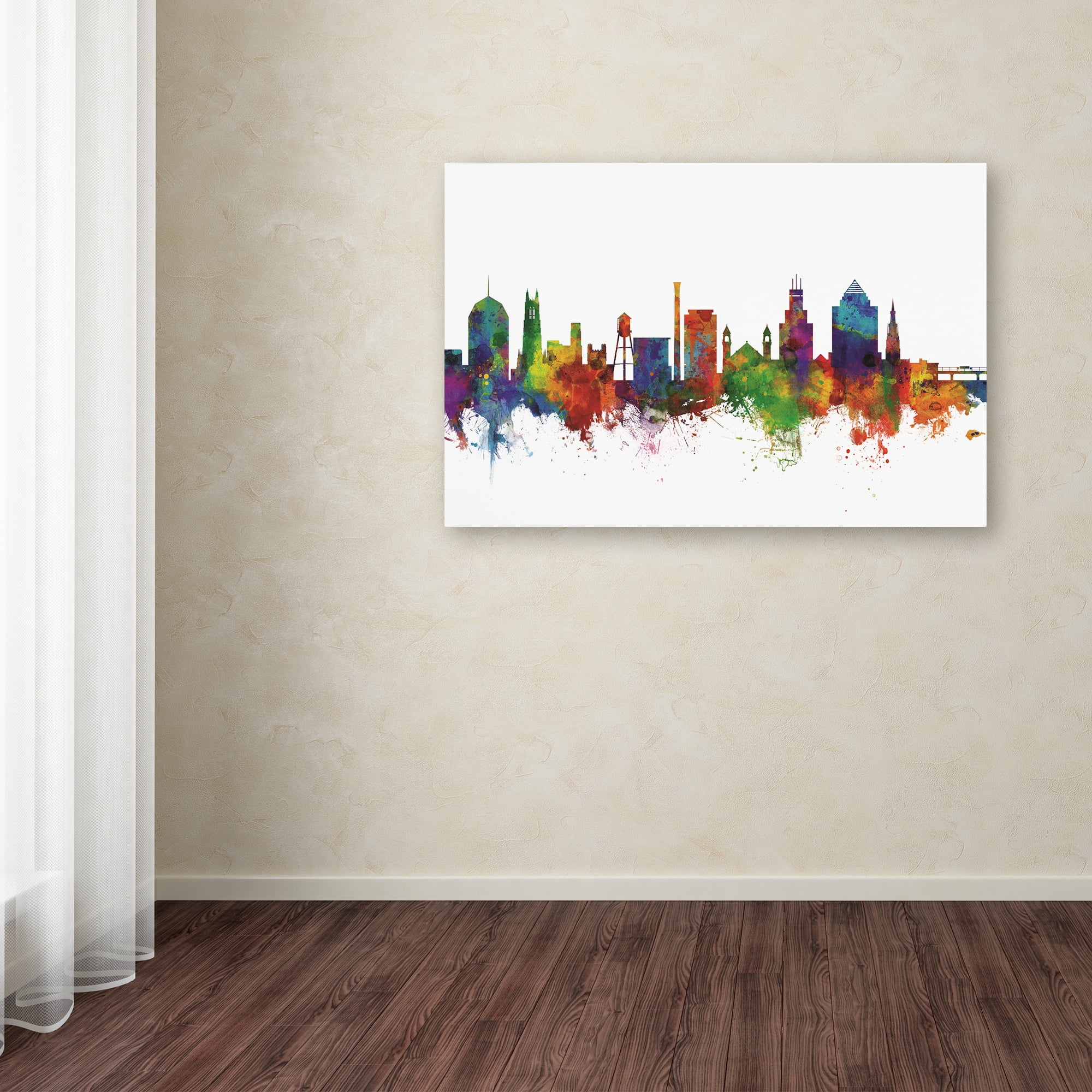 Trademark Fine Art 'Durham North Carolina Skyline II' Canvas Art by Michael Tompsett