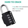 thumbnail image 3 of Combination 4-digit combination lock Outdoor School Lock Gym Locker Lock - 2 Pack, 3 of 3