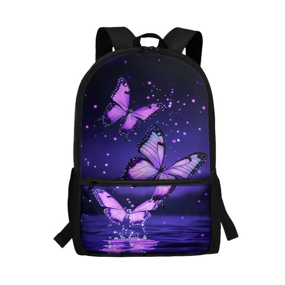 Uourmeti Butterflies Backpack, Big Capacity Student Bookbag 17 Inchs Fade Resistant Daypack for Work Shopping