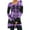 Purple & Black, variant on STARVNC Women Long Sleeve Boho Printing Colorblock Splice Tunic Top