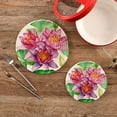 thumbnail image 2 of SKYSONIC Summer Lotus Pink Pot Holders Trivets, 2 Pcs Heat Resistant Trivets,Asian Flowers Leaf Cotton Thread Weave Mats for Hot Pads Pans Pot Bowl Teapot for Kitchen Decor, 2 of 7