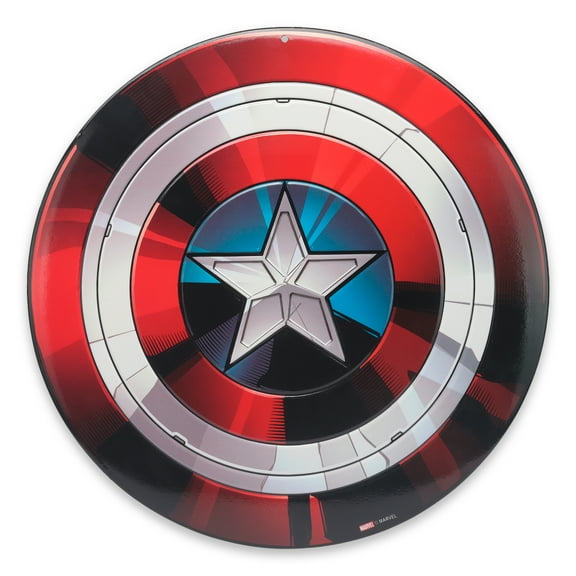 Captain America High Gloss Embossed Metal Shield Wall Art 11.25" W X 11.25" H