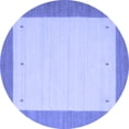 thumbnail image 1 of Ahgly Company Indoor Round Solid Blue Modern Area Rugs, 5' Round, 1 of 4