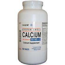 Major Oyster Shell Calcium Tablets, 500 mg, 1000 Count