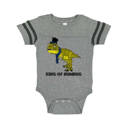

Inktastic King of Humbug Green Tyrannosaurus Rex in Top Hat and Scarf Gift Baby Boy or Baby Girl Bodysuit