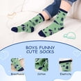 thumbnail image 6 of Kids Socks, PUTUO Boys Socks, Soft Cotton Novelty Socks Bright Colorful Funny Animal Pattern Crew Socks for Children 2-12 Years, 5 Pairs, 6 of 6