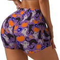 thumbnail image 1 of Fotbe Halloween Black Cats Shorts Sin Costuras – Shorts Deportivos de Cintura Alta para Mujer, Elásticos para Gimnasio, Yoga, Running o Ciclismo-X-Large, 1 of 8