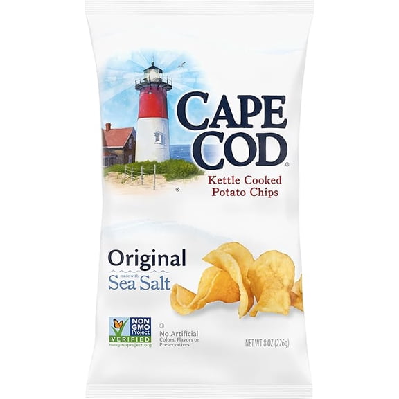 (1 pack) Cape Cod Potato Chips, Original Kettle Cooked Chips, 8 Oz