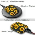 thumbnail image 3 of Airpod Case Soft Silicone Flower Print YOMPLOW Airpods Case Cover Flexible Skin for Apple AirPods 2&1 Charging Case for Girls with Keychain - Sunflower, 3 of 6