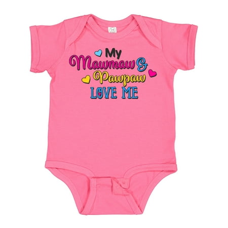 

Inktastic My Mawmaw and Pawpaw Love Me with Hearts Gift Baby Boy or Baby Girl Bodysuit