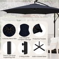 thumbnail image 5 of Spaco 10 Feet Patio Offset Umbrella with 112 Solar-Powered LED Lights-Beige-Navy, Patio Offset Umbrella with Easy Tilt Adjustment, Outdoor Cantilever Hanging Umbrella, 5 of 7