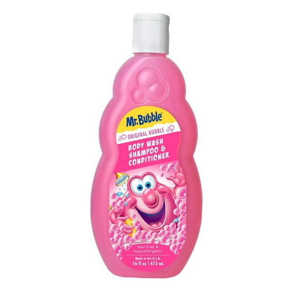 Mr. Bubble Original 3-in-1 Body Wash, Shampoo & Conditioner, Original Bubblegum Scent, 16 fl. oz.