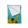 thumbnail image 2 of Turtle Soft Flannel Fleece Throw Blanket, Cartoon Animal Under the Sea Silhouettes of Fish Sun Rays Coral, Cozy Plush for Indoor and Outdoor Use, 50" x 70", Turquoise Mustard Brown, by Ambesonne, 2 of 6