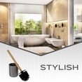thumbnail image 5 of Modern Matte Gray Toilet Brush Set with Natural Bamboo Handle - Polyresin Bathroom Cleaning Accessory, 5 of 8