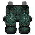 thumbnail image 2 of Qpednta Green Mandala Flower Automotive Seat Cover 4Pcs, Car with Front Drive Seat Cover and Rear Split Bench Cover, Auto Interior Decoration Fits most Cars, SUVs, and Trucks, 2 of 7