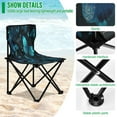 thumbnail image 4 of 600D Oxford Camping Chair Portable Foldable Chair Supports 220 lbs for Picnic, Fishing, Backpacking Blue-green Butterfly Pattern, 4 of 8