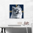 thumbnail image 2 of ARTCANVAS Pomeranian Dog Breed Blue Yellow Modern Canvas Art Print - Size: 18" x 18" (0.75" Deep), 2 of 9