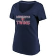 thumbnail image 3 of Women's Majestic Navy Minnesota Twins Compulsion to Win Plus Size V-Neck T-Shirt, 3 of 3