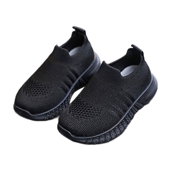Kids Sneakers Boys Kids Boys and Girls Summer Breathable Lightweight Socks Shoes Toddler Soft Casual Sneakers Kids Shoes Black 18 Months-24 Months