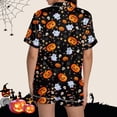 thumbnail image 6 of Halloween Pajamas Halloween Pumpkin Print Plus Size Button Pajamas for Women Set, 6 of 8